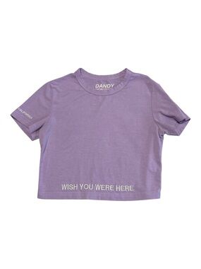 Dandy Worldwide Lavender "Wish You Were Here" Cropped T-Shirt - Super Rare